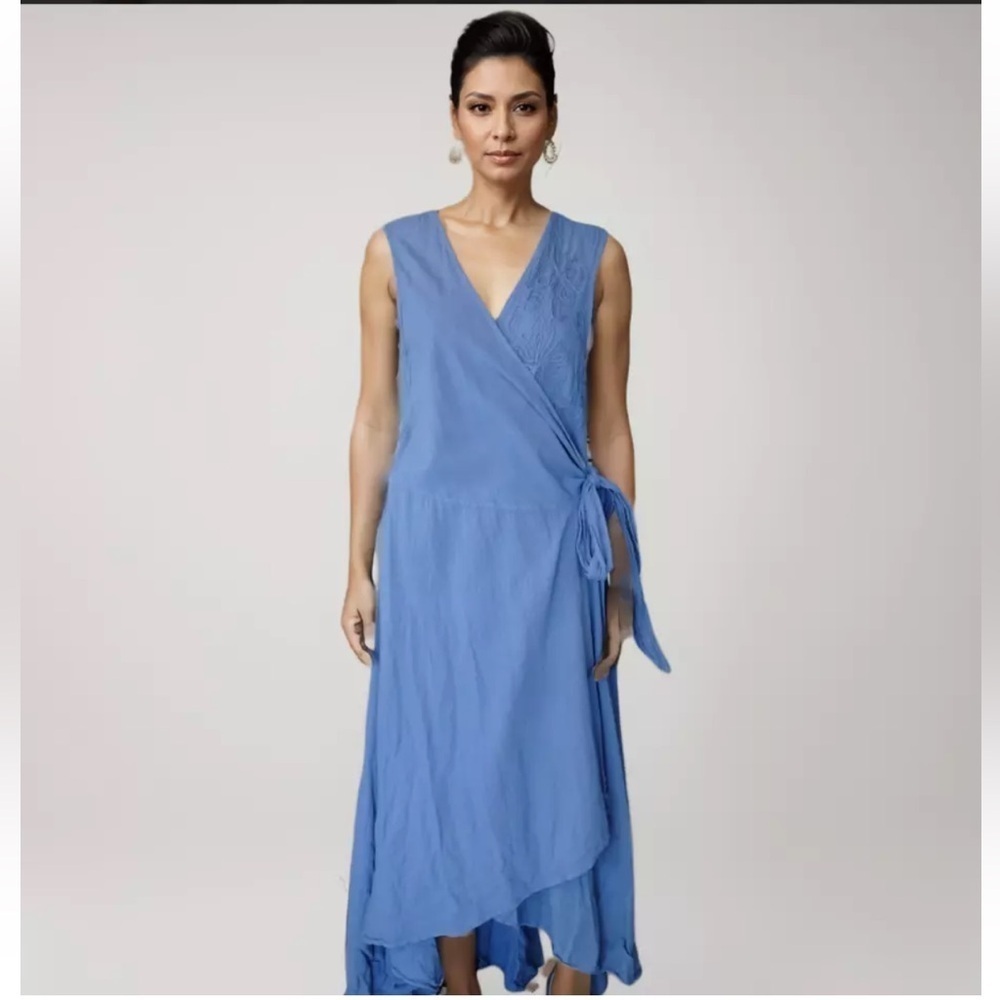 Soft surroundings cotton wrap dress NWT , sz small